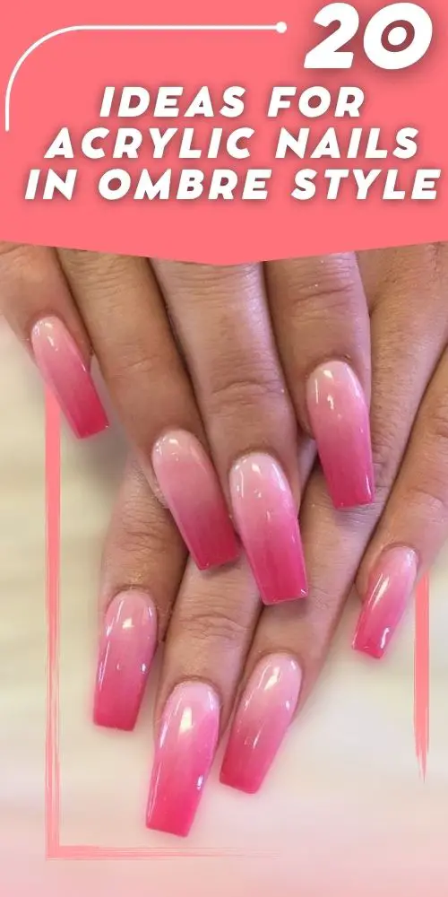 Ombre Acrylic Nails In Pink And Purple Tones