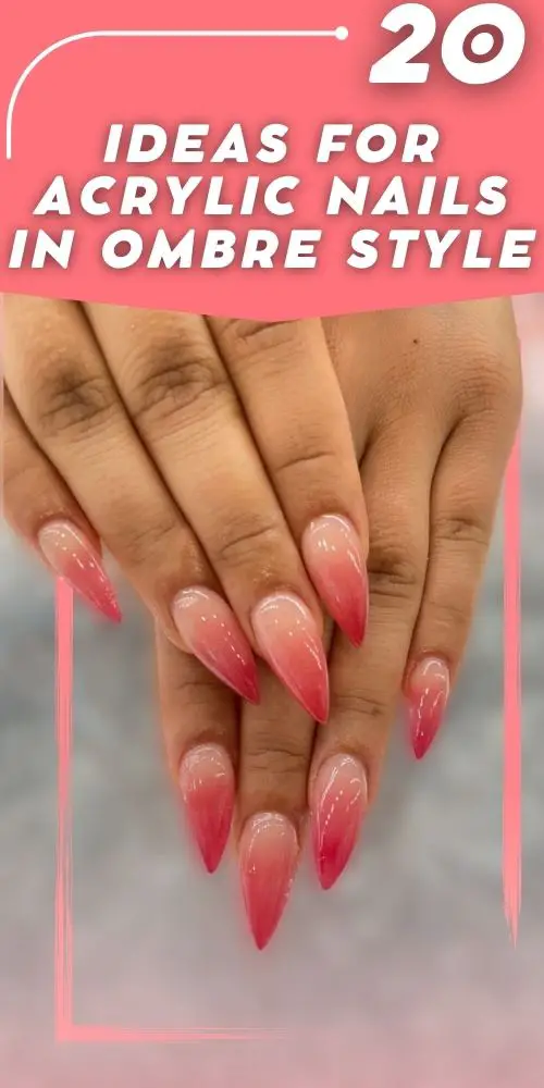 Ombre Acrylic Nails In Pink And Purple Tones