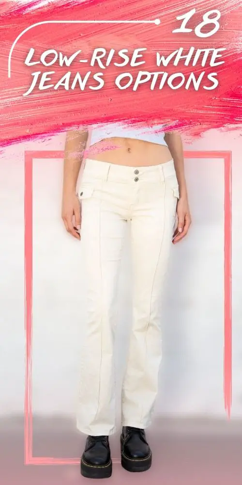 White Low Rise Flared Jeans