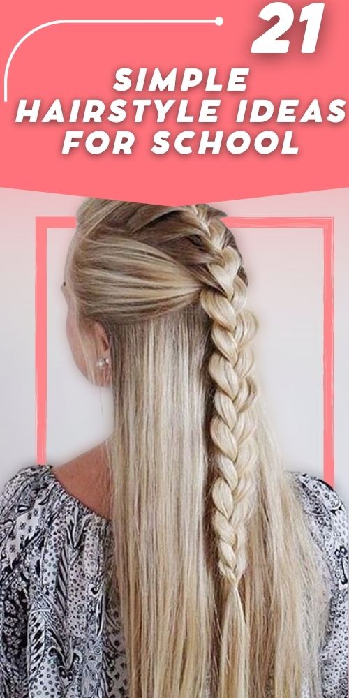 Simple Hairstyles For School With Braids And Loose Hair