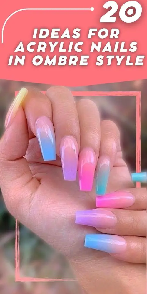 Multicolored Ombre Acrylic Nails