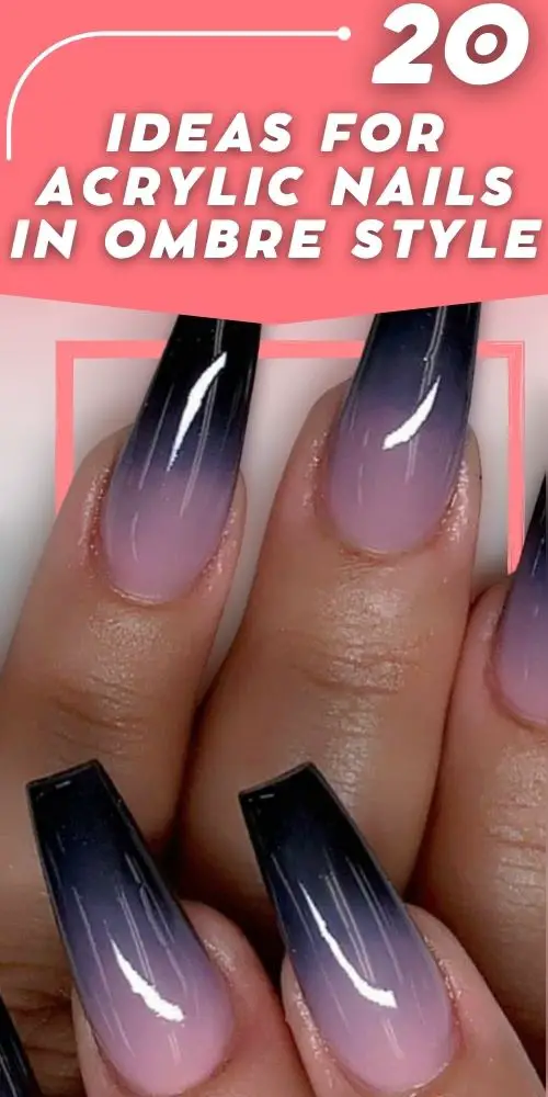 Ombre Acrylic Nails In Gray And Black Tones