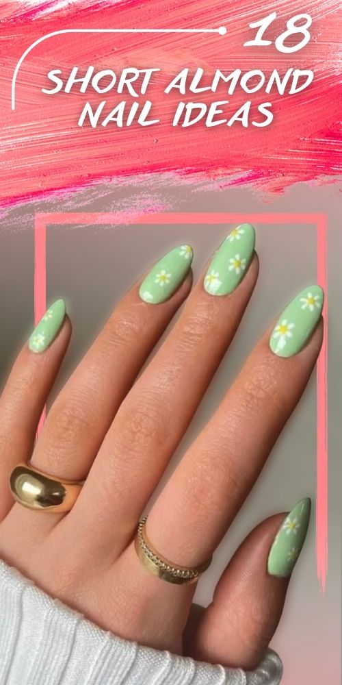 Colorful Creativity: Short Almond Shaped Nails Ideas with a Cute Spring Palette