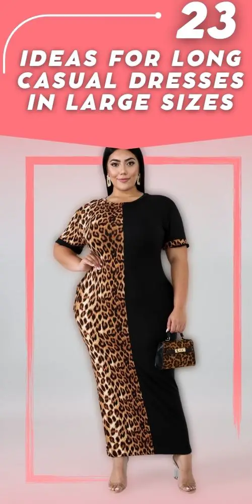 Long Dresses Oversized Casual With Animal Print