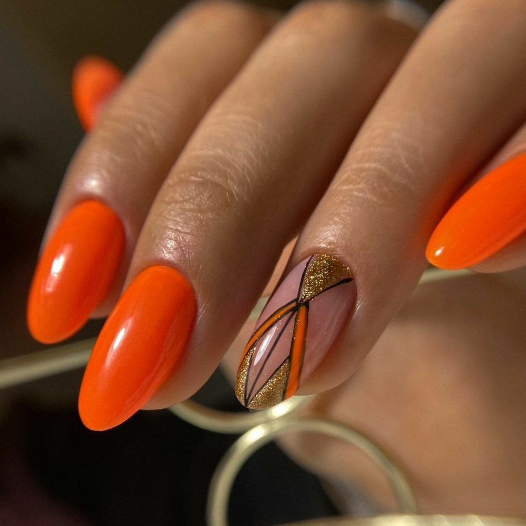 Neon Orange Acrylic Nail Designs for Summer 2023: Bright, Short and Ombre Styles!  Nail Art Ideas