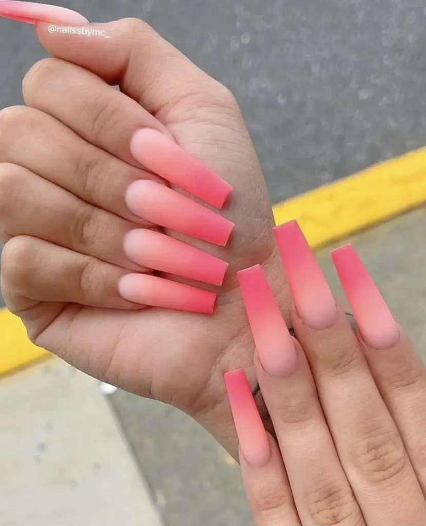 Summer Ombre Acrylic Coffin Nails 2023: Stunning Glitter Accents in Pink, Blue, Green, Purple & More