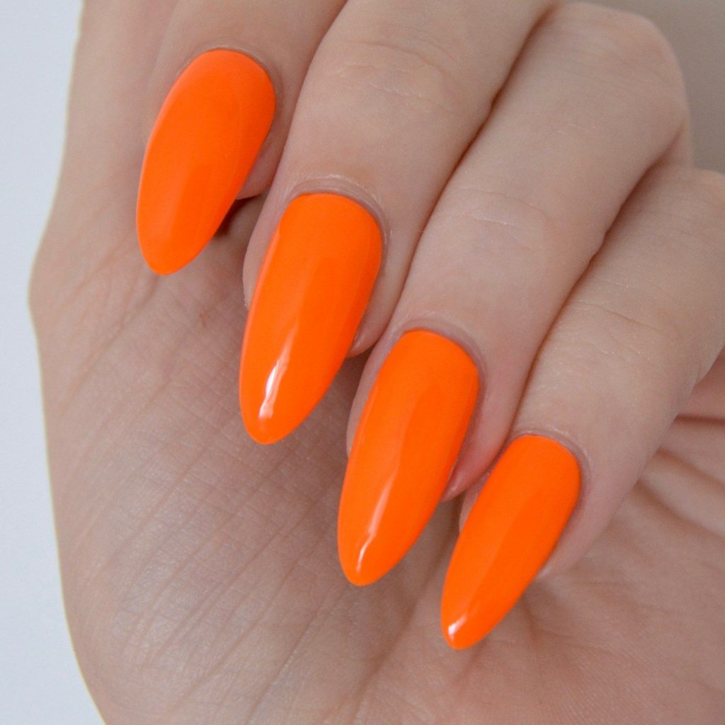 Neon Orange Acrylic Nail Designs for Summer 2023: Bright, Short and Ombre Styles!  Nail Art Ideas