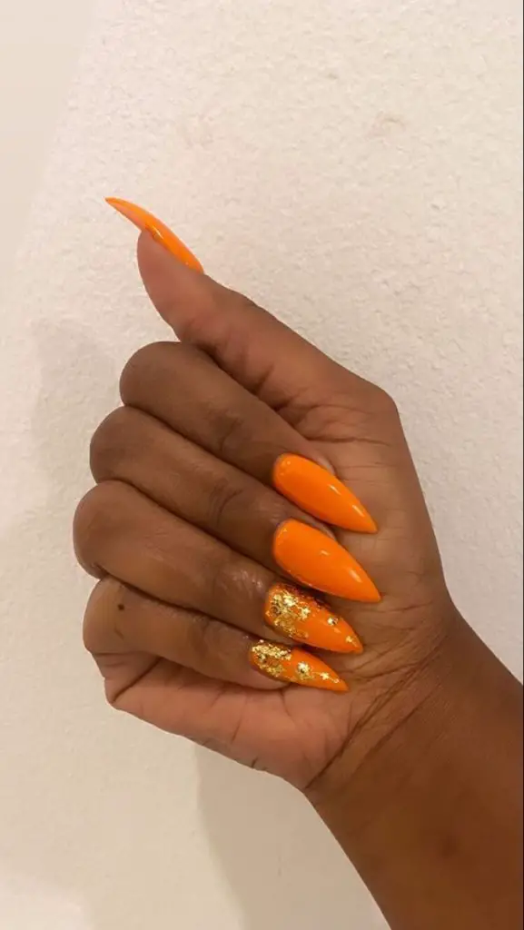 Neon Orange Acrylic Nail Designs for Summer 2023: Bright, Short and Ombre Styles!  Nail Art Ideas