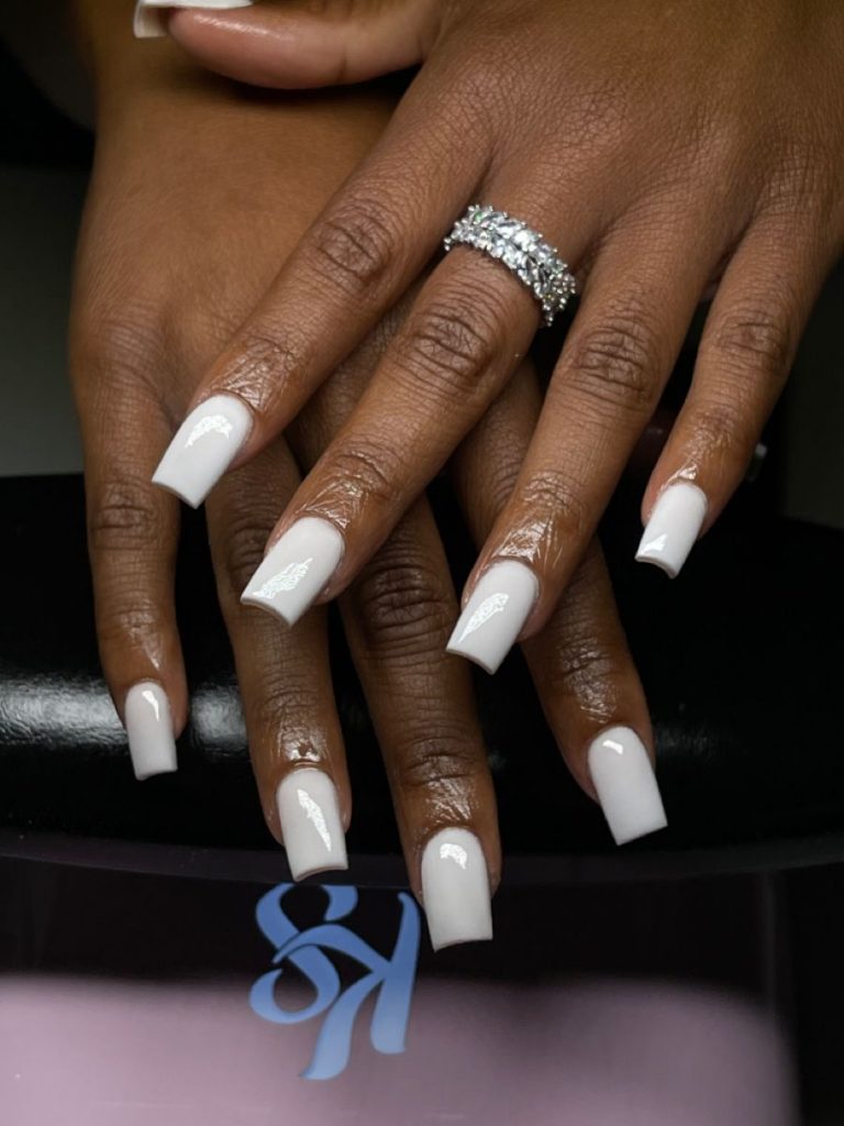 Elevating Elegance: Milky White Nails on Dark Skin - A Fresh Take on Classic Chic