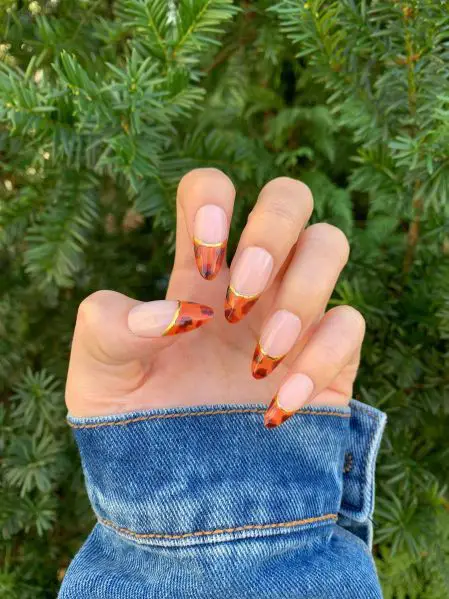 Fall French Almond Nails 24 Ideas: Embrace Elegance and Warmth This Season