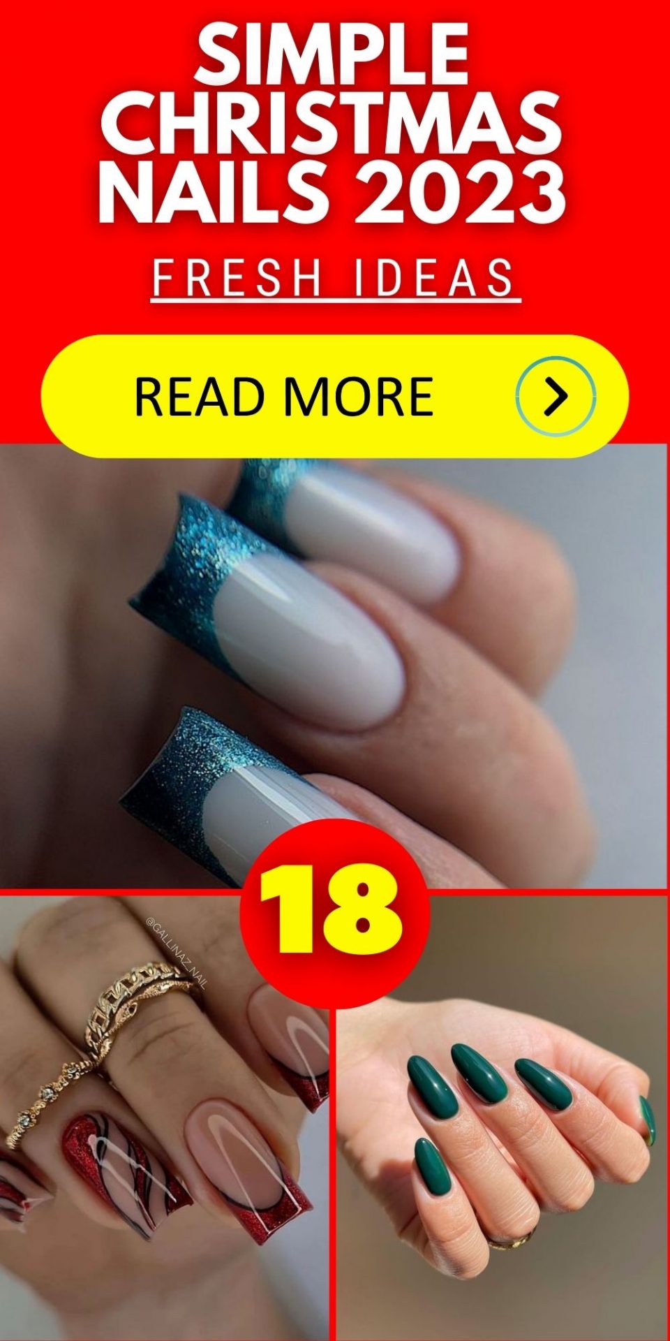 Simple Christmas Nails 2023: Red, Green, White & Blue Winter Designs for Short & Almond Nails