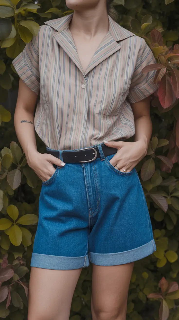 retro vintage summer outfits 2026 Soft Tailoring with Stripes and Everyday Ease