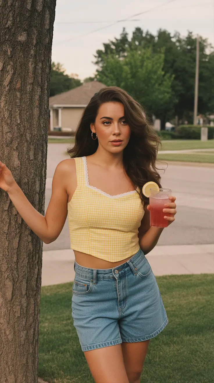 retro vintage summer outfits 2026 Golden Hour Gingham and Sweet Summer Moments