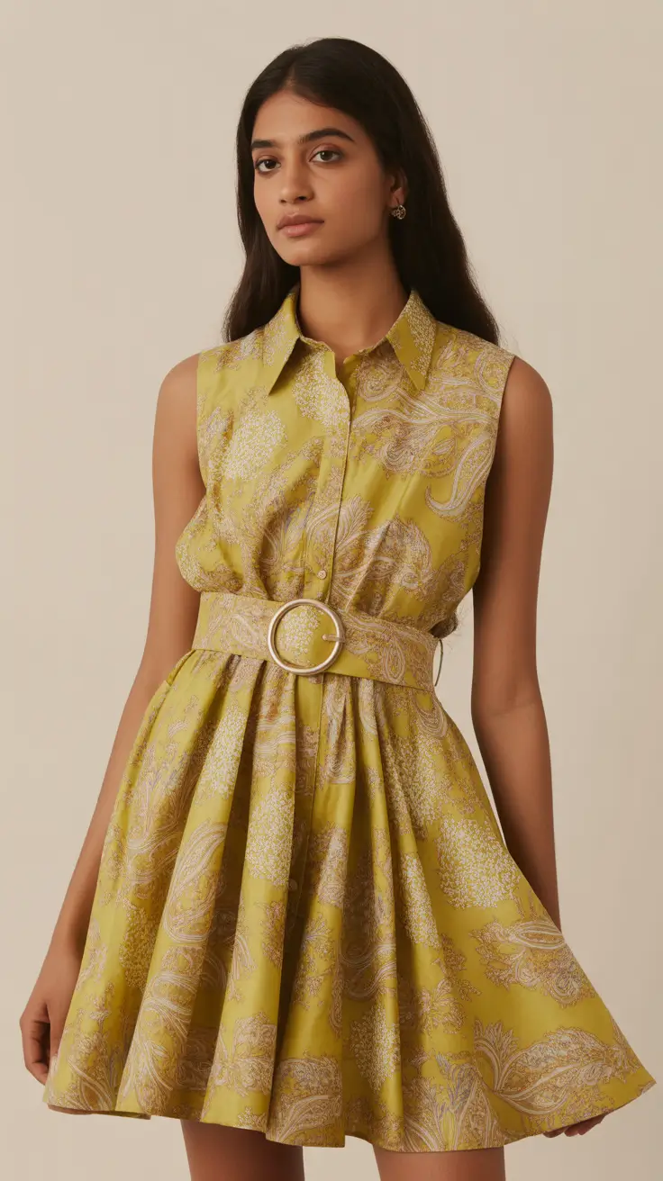 retro vintage summer outfits 2026 Golden Paisley and Structured Femininity