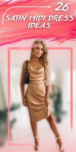 Midi Satin dress in Brick