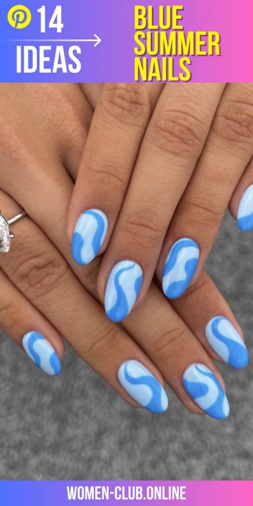 Blue Summer Nails 2023 14 nápadů: Jedinečné a trendy návrhy, které můžete vyzkoušet