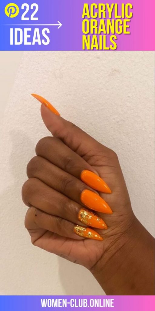 Neon Orange Acrylic Nail Designs for Summer 2023: Bright, Short and Ombre Styles!  Nail Art Ideas