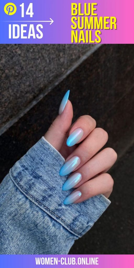 Blue Summer Nails 2023 14 nápadů: Jedinečné a trendy návrhy, které můžete vyzkoušet