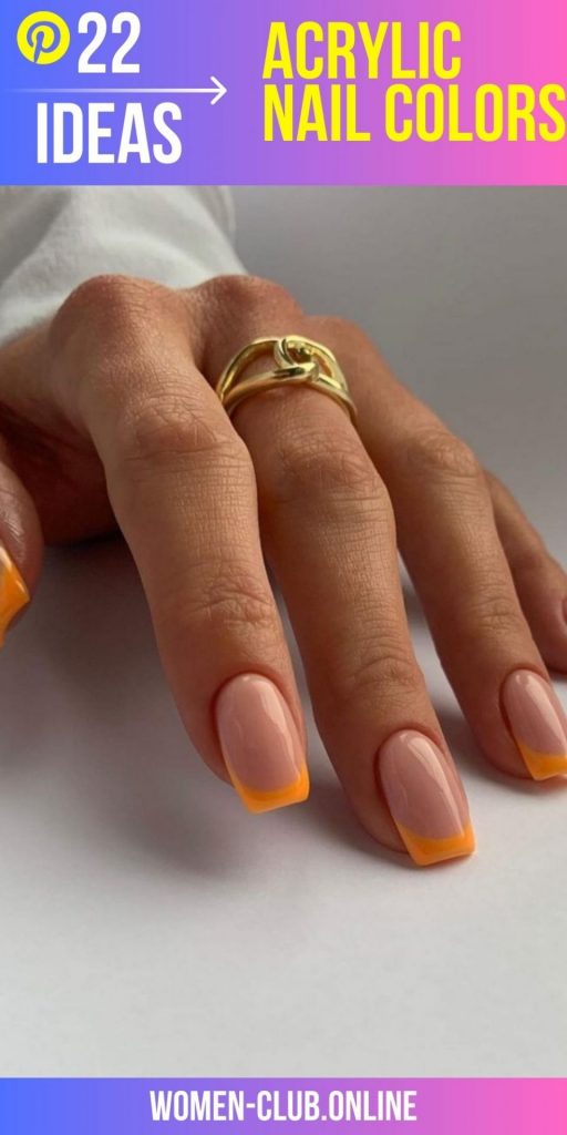 Neon Orange Acrylic Nail Designs for Summer 2023: Bright, Short and Ombre Styles!  Nail Art Ideas