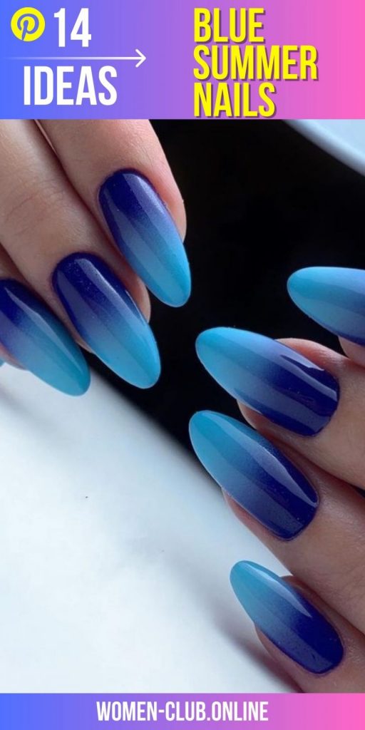 Blue Summer Nails 2023 14 nápadů: Jedinečné a trendy návrhy, které můžete vyzkoušet