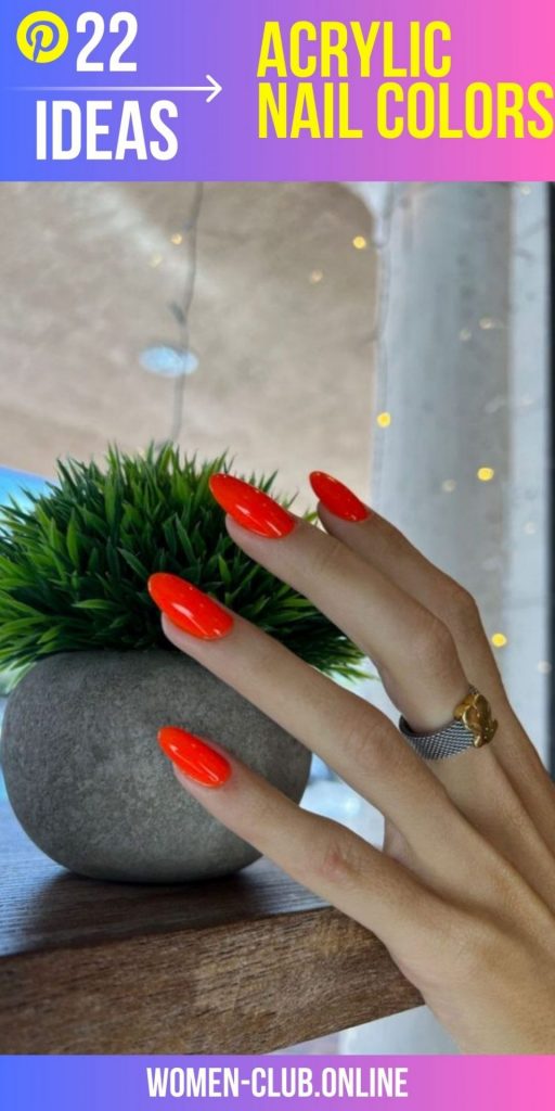 Neon Orange Acrylic Nail Designs for Summer 2023: Bright, Short and Ombre Styles!  Nail Art Ideas