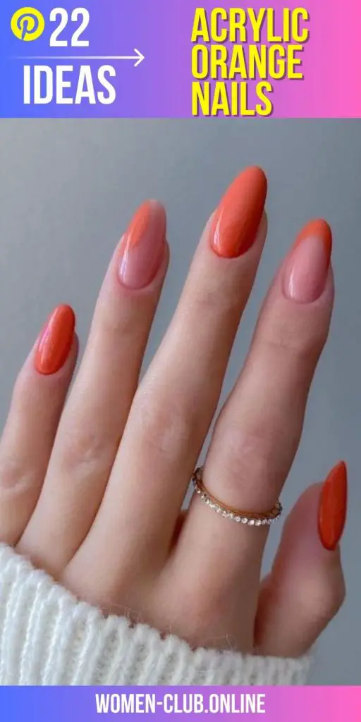 Neon Orange Acrylic Nail Designs for Summer 2023: Bright, Short and Ombre Styles!  Nail Art Ideas