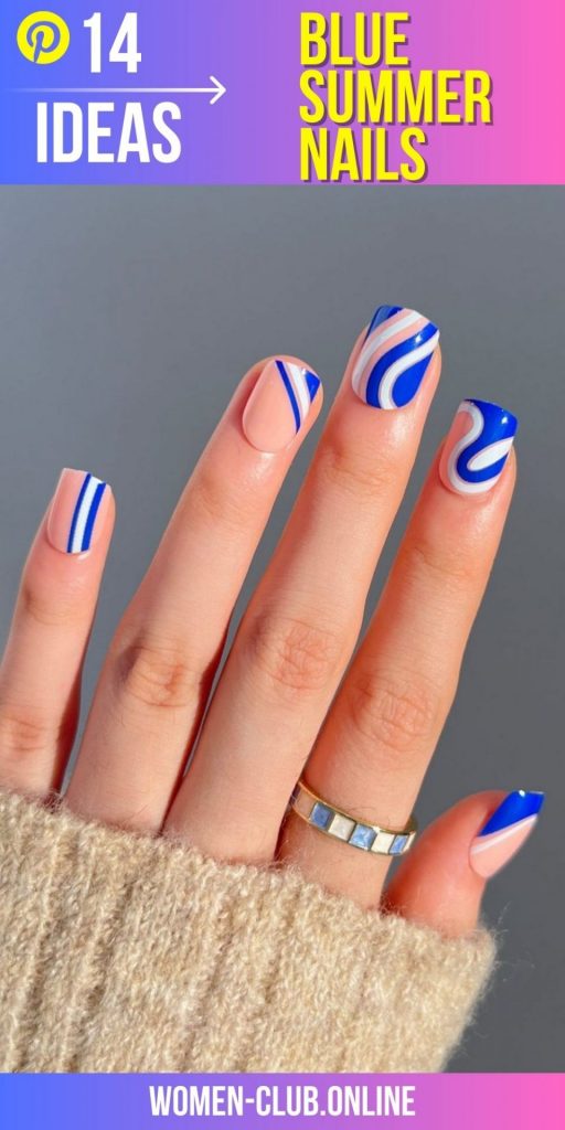 Blue Summer Nails 2023 14 nápadů: Jedinečné a trendy návrhy, které můžete vyzkoušet