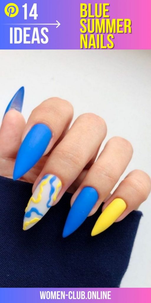 Blue Summer Nails 2023 14 nápadů: Jedinečné a trendy návrhy, které můžete vyzkoušet