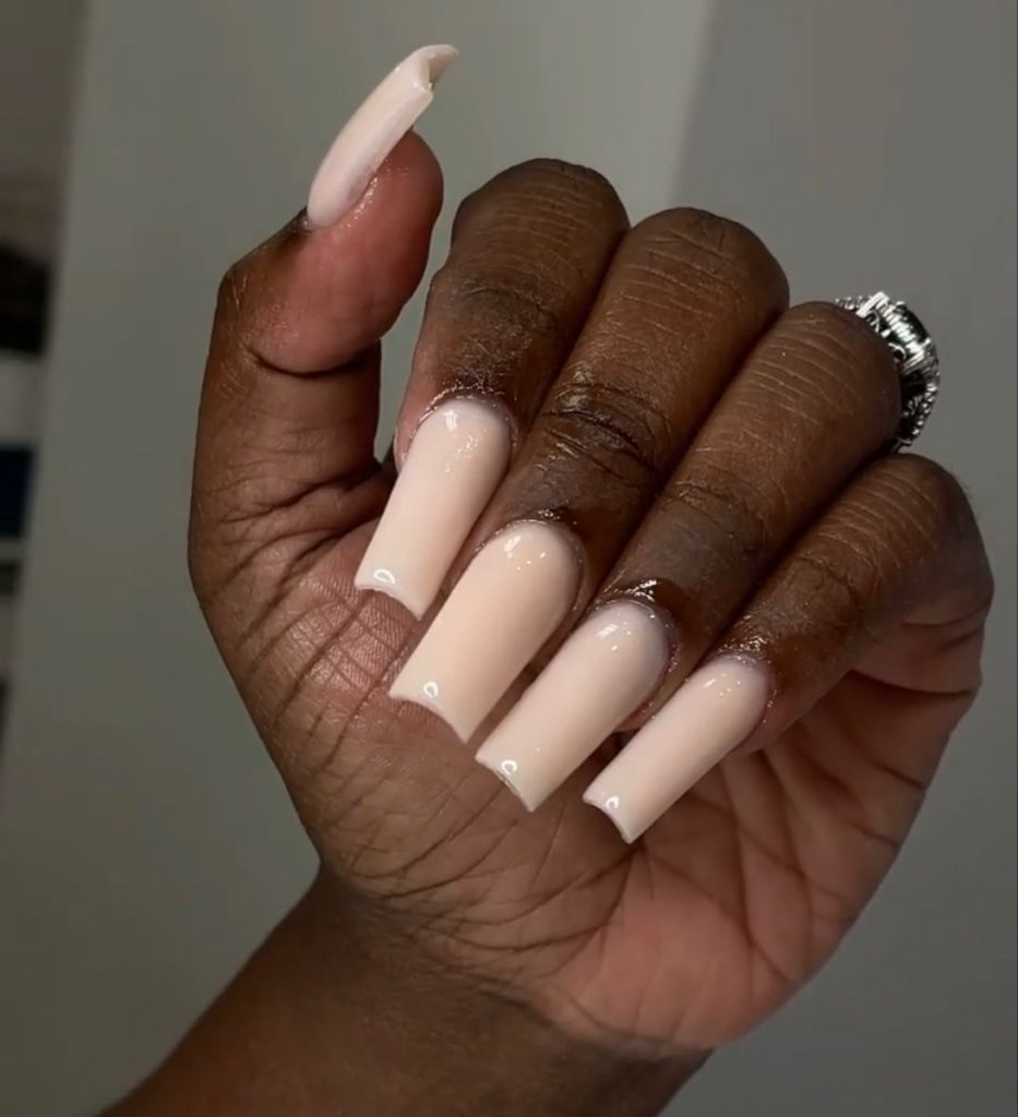 Elevating Elegance: Milky White Nails on Dark Skin - A Fresh Take on Classic Chic