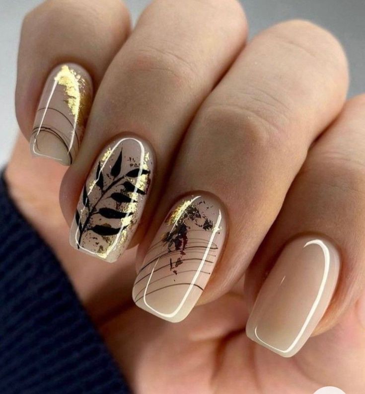 Autumn Inspiration: Cute and Simple Fall Nail Art Designs Featuring Leaves