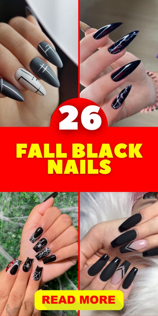 Autumn Shadows: Fall Black Nails 2023 - Dark Autumn Nail Art