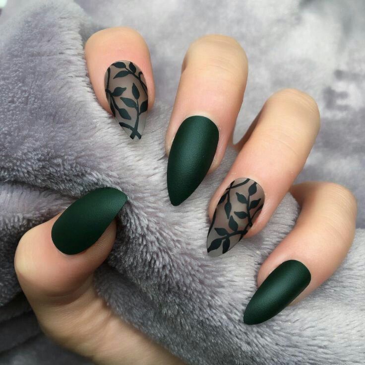 Green Fall Nail 2023 16 Ideas: Embrace Nature's Colors in Your Nail Art