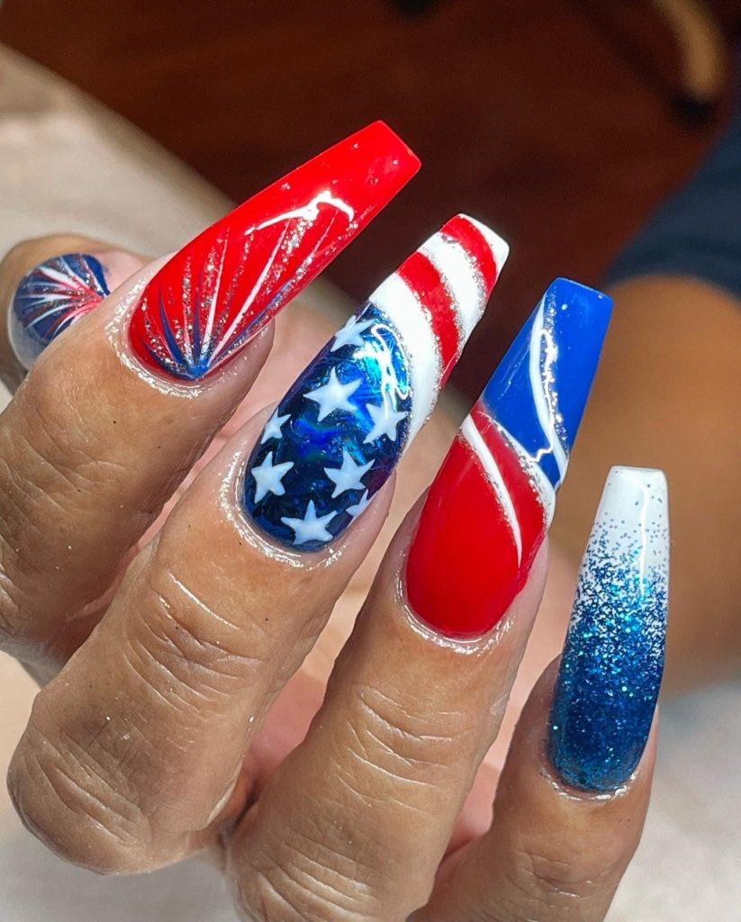 USA Flag Nails: Celebrating Flag Day with Vibrant Designs