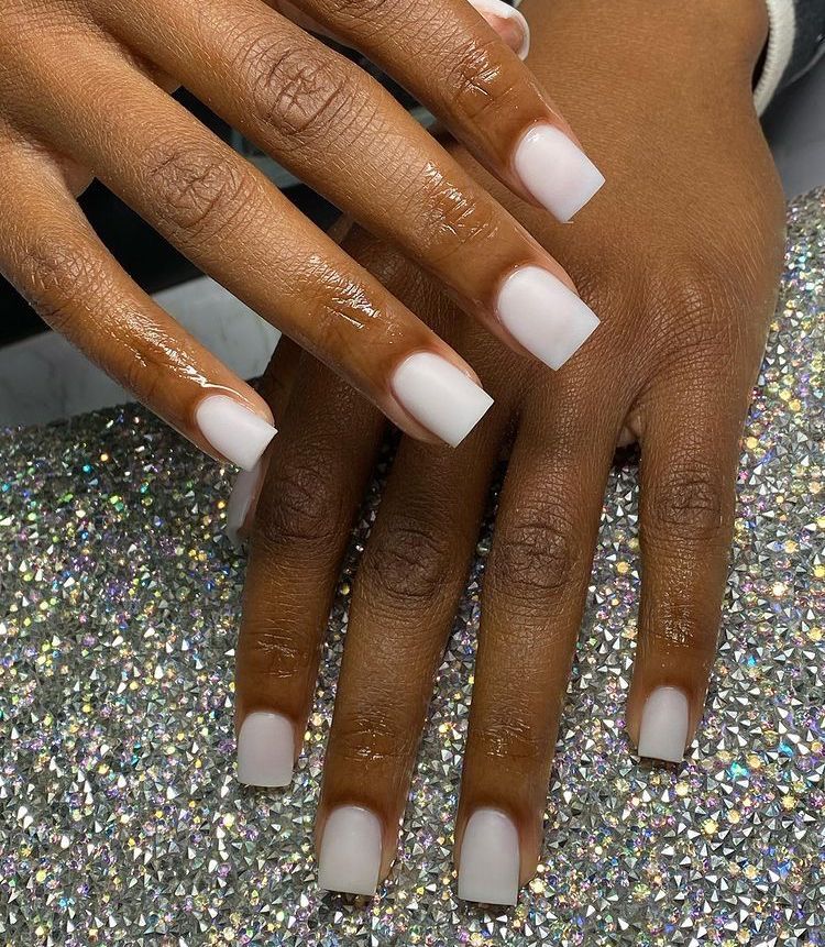 Elevating Elegance: Milky White Nails on Dark Skin - A Fresh Take on Classic Chic