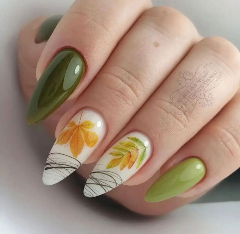 Green Fall Nail 2023 16 Ideas: Embrace Nature's Colors in Your Nail Art