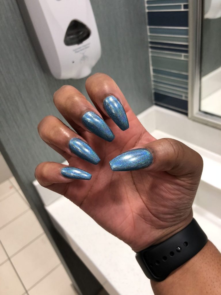 Uniquely Fresh Look with Light Blue Nail Art Ideas: The Perfect Shade for Dark Skin Tones