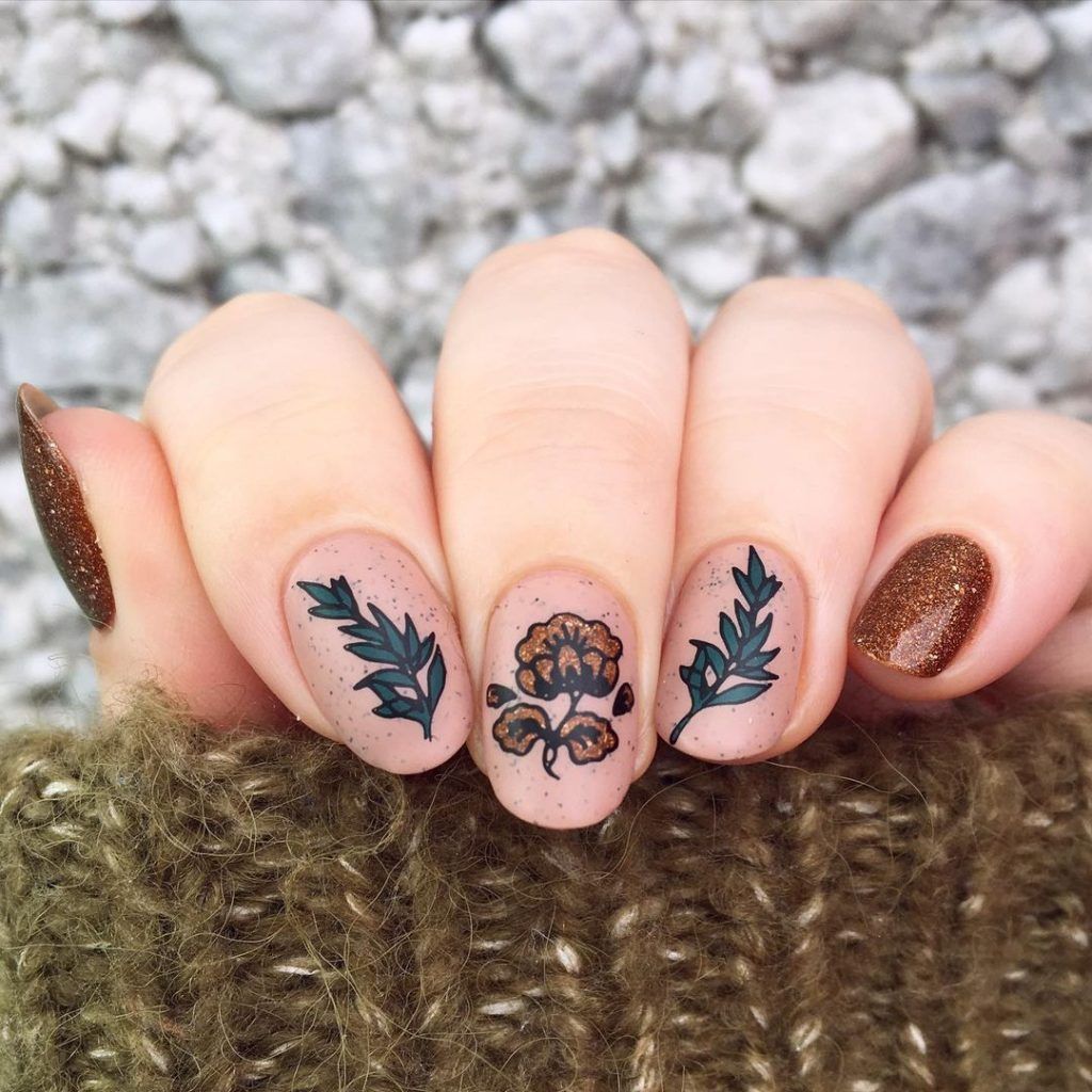 Autumn Inspiration: Cute and Simple Fall Nail Art Designs Featuring Leaves