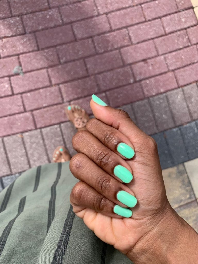 Cool and Calm: Mint Green Nail Designs for Dark Skin Enthusiasts