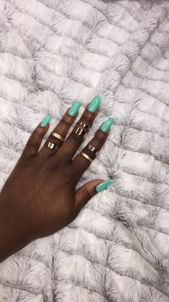 Cool and Calm: Mint Green Nail Designs for Dark Skin Enthusiasts