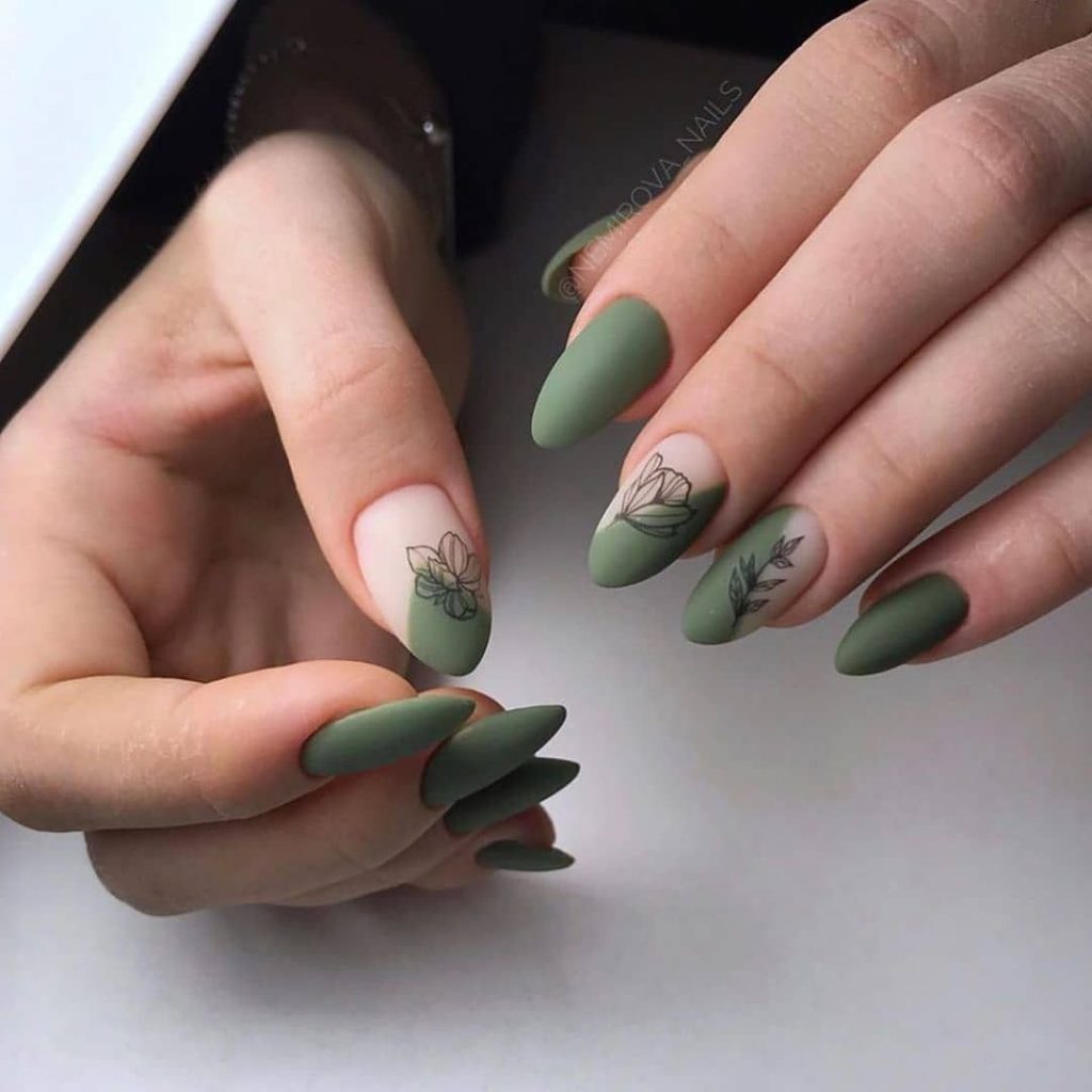 Green Fall Nail 2023 16 Ideas: Embrace Nature's Colors in Your Nail Art