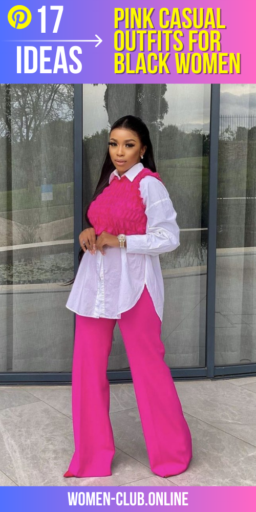 Pink Casual Outfits for Black Women 17 Ideas