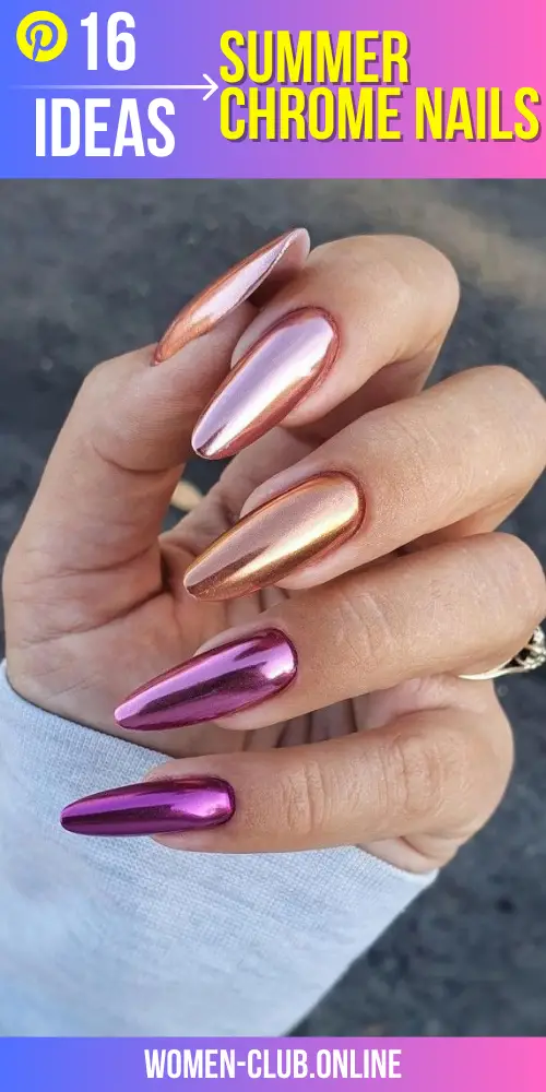 Light Up Your Look: How to Effortlessly Rock Light Сolorful Summer Chrome Nails for a Subtle Shine