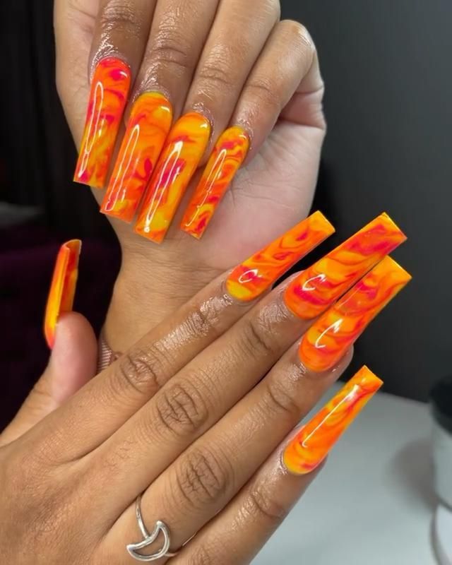 Orange Nails Acrylic 20 Ideas: Vibrant and Trendy Nail Designs