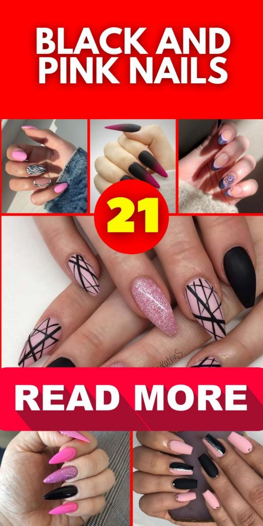 Black and Pink Nails 21 Ideas: Adding a Splash of Chic Contrast to Your Style