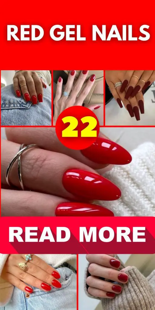 Červené gelové nehty 22 nápadů: Přidání půvabu do vašeho stylu