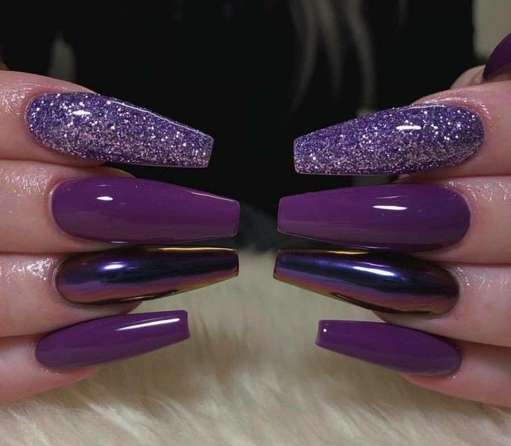 Purple Nails Acrylic 20 nápadů: Vylepšete svůj vzhled úžasnými odstíny