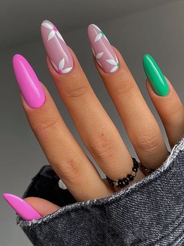 Pink and Green Nails 18 Ideas: A Playful and Chic Combination