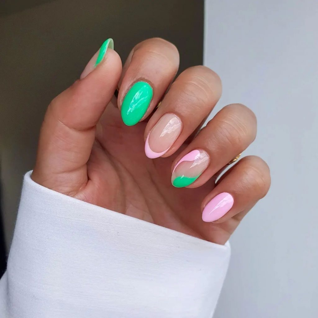 Pink and Green Nails 18 Ideas: A Playful and Chic Combination