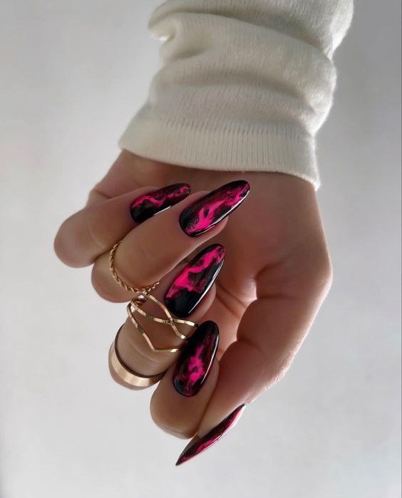 Black and Pink Nails 21 Ideas: Adding a Splash of Chic Contrast to Your Style