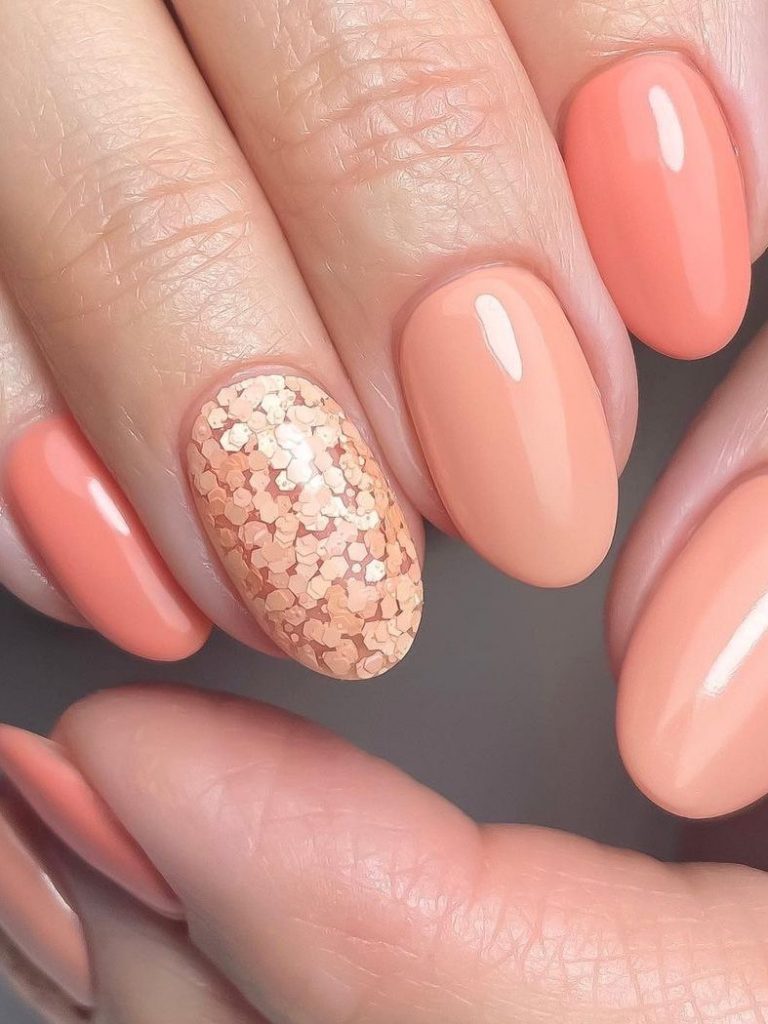 Nails Broskvová barva 22 nápadů: Přijměte eleganci a teplo